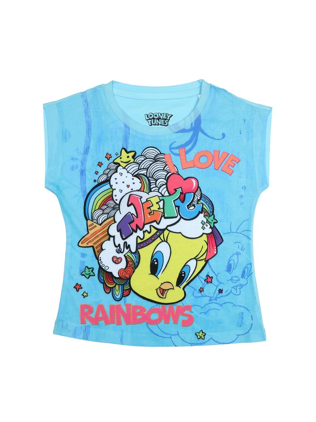 

Looney Tunes Blue & Yellow Regular Top