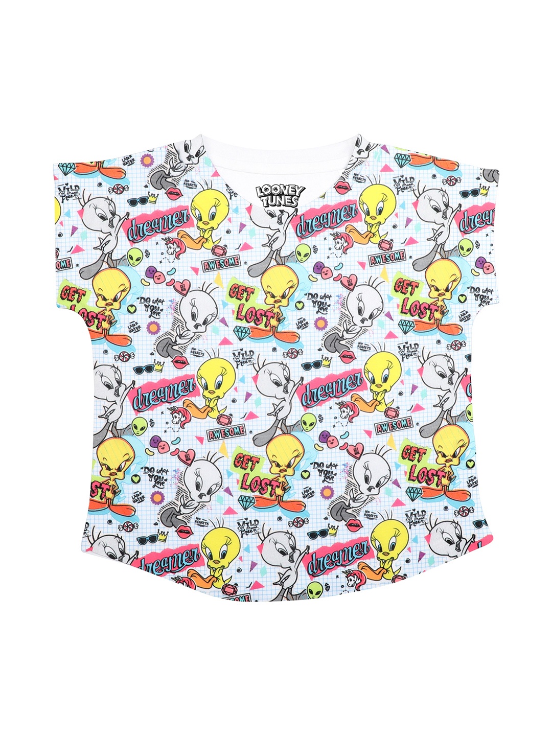 

Looney Tunes White & Yellow Regular Top