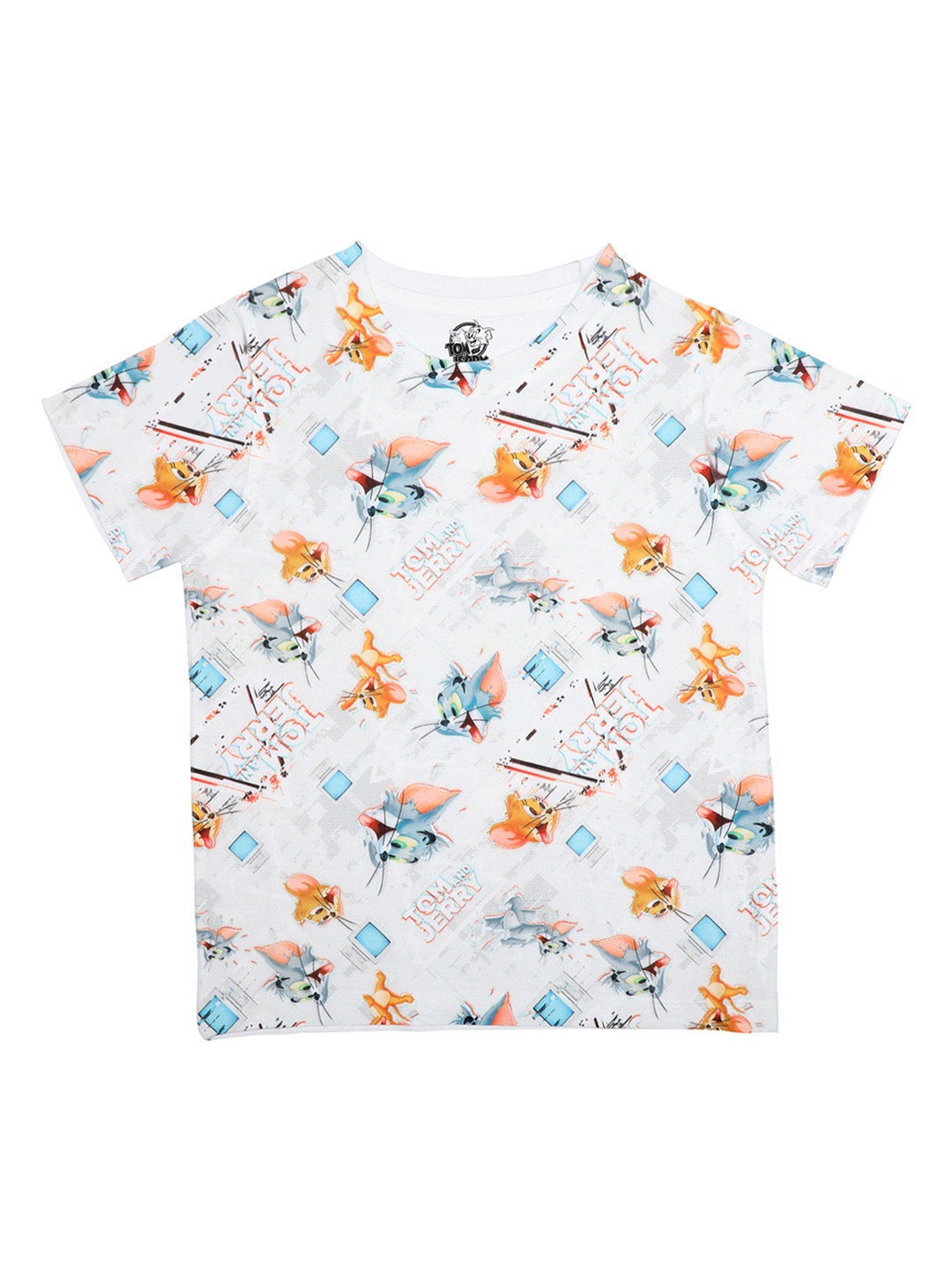 Tom & Jerry Boys Multicoloured Printed Round Neck T-shirt, Multi