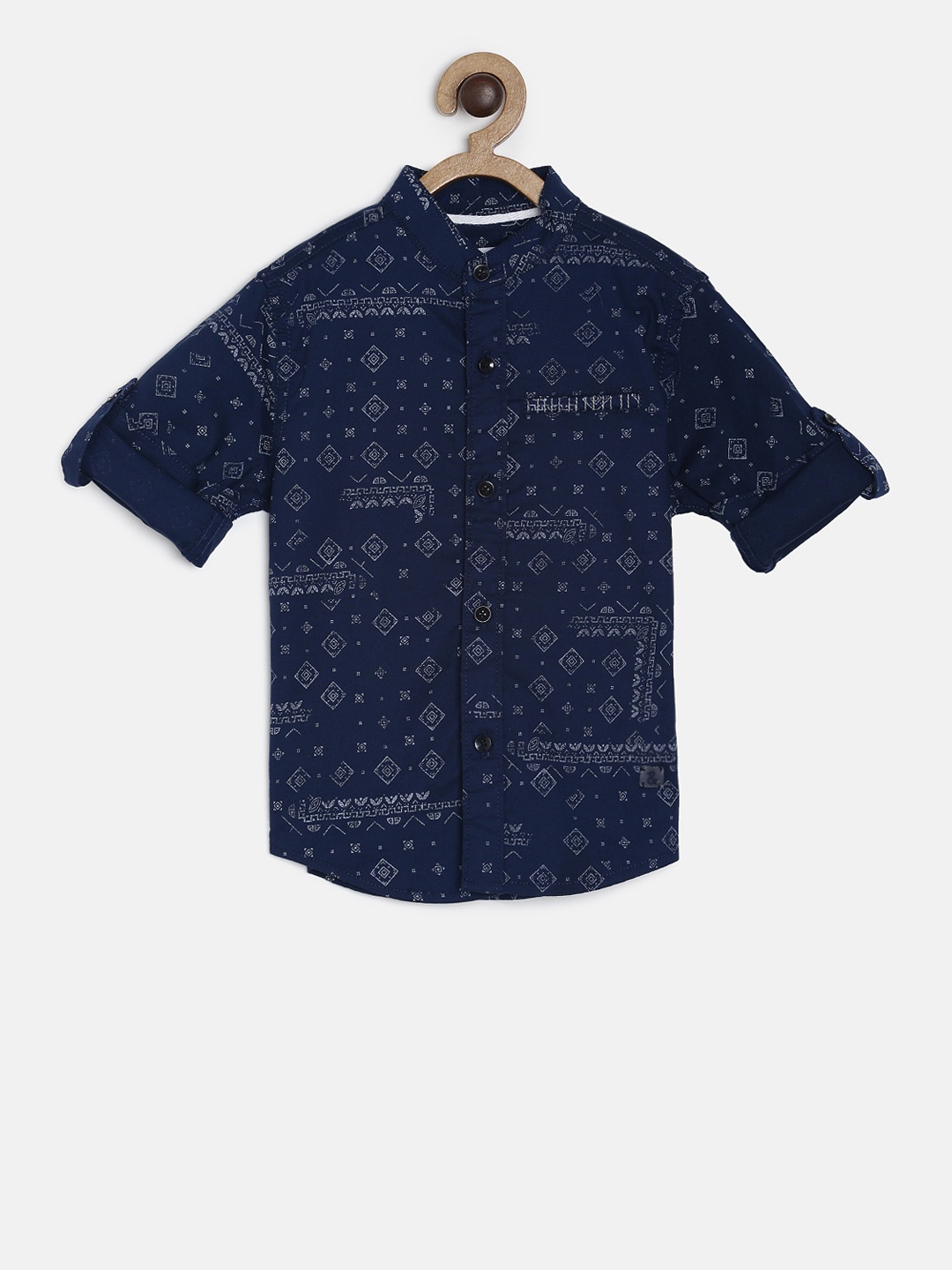 

TALES & STORIES Boys Navy Blue Regular Fit Printed Casual Shirt