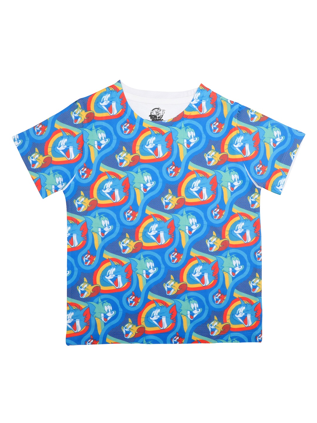 

Tom & Jerry Boys Blue Printed Round Neck T-shirt