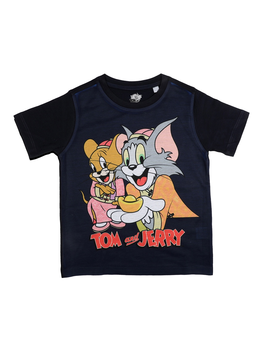 

Tom & Jerry Boys Black Printed Round Neck T-shirt