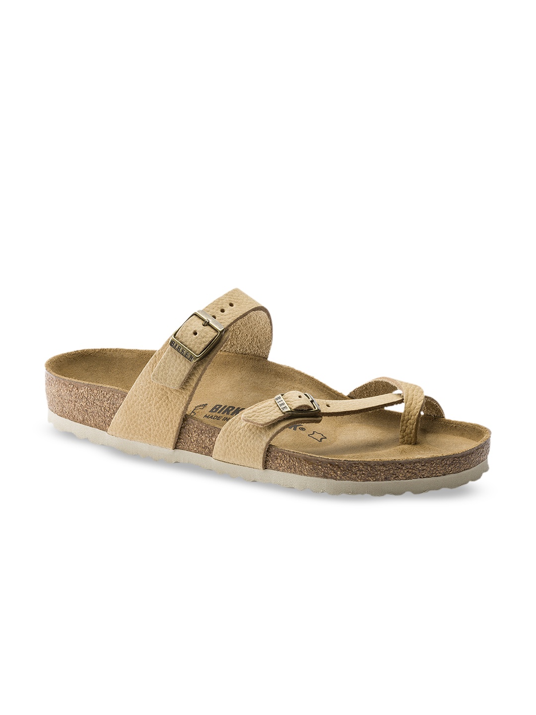 

Birkenstock Men Beige Mayari Nubuck Leather Regular Width Sandals