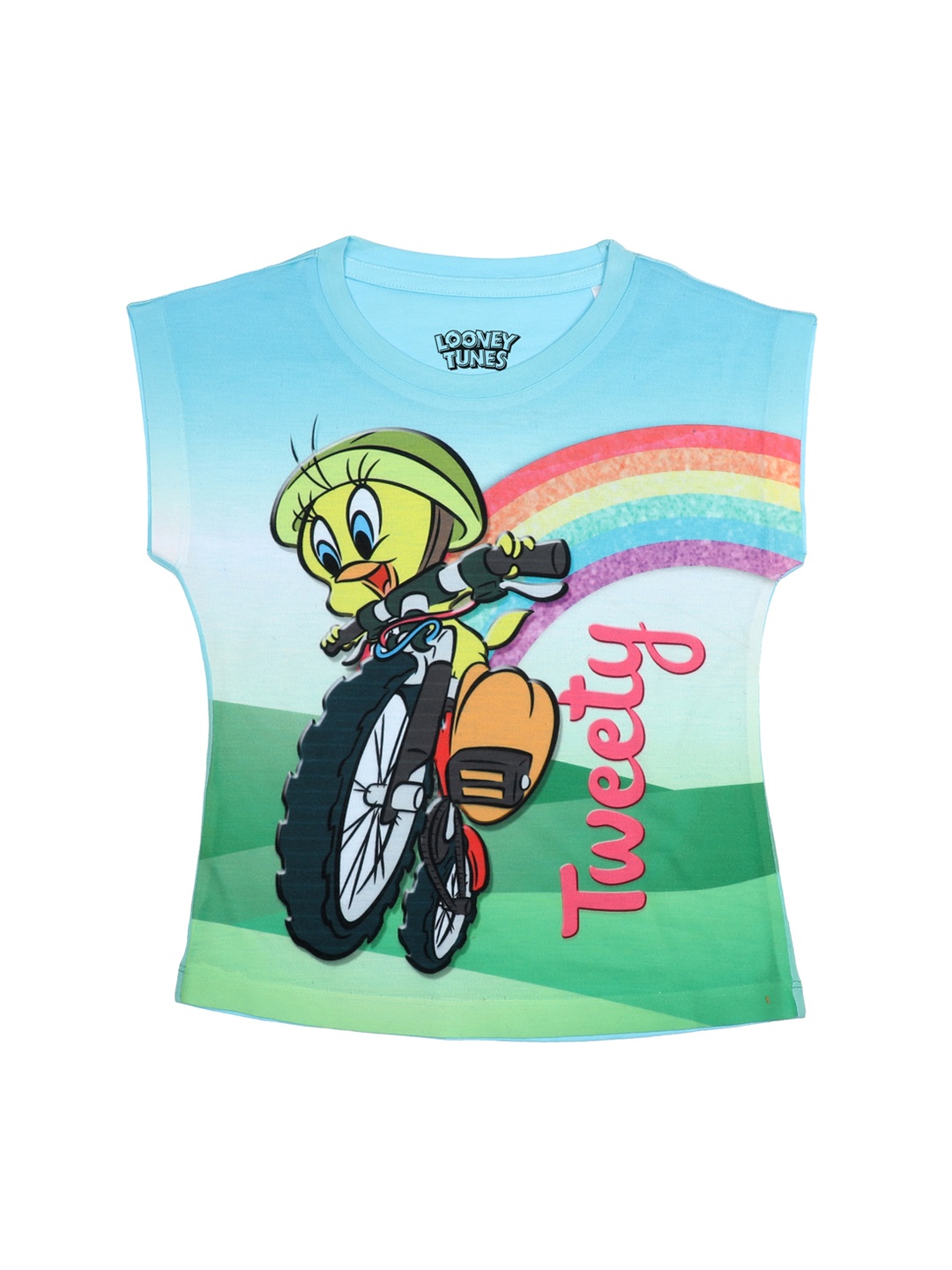 

Looney Tunes Blue & Green Regular Top