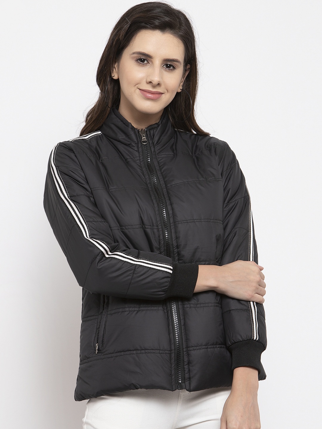 

VOXATI Women Black Solid Puffer Jacket