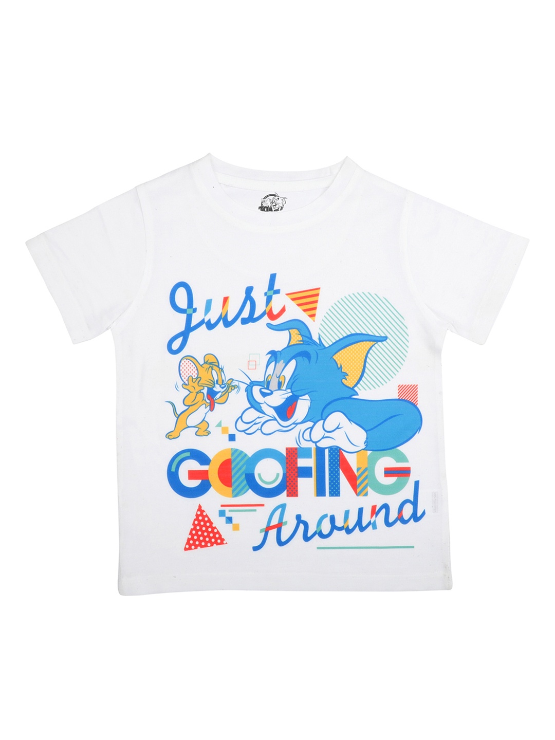 

Tom & Jerry Boys White Printed Round Neck T-shirt