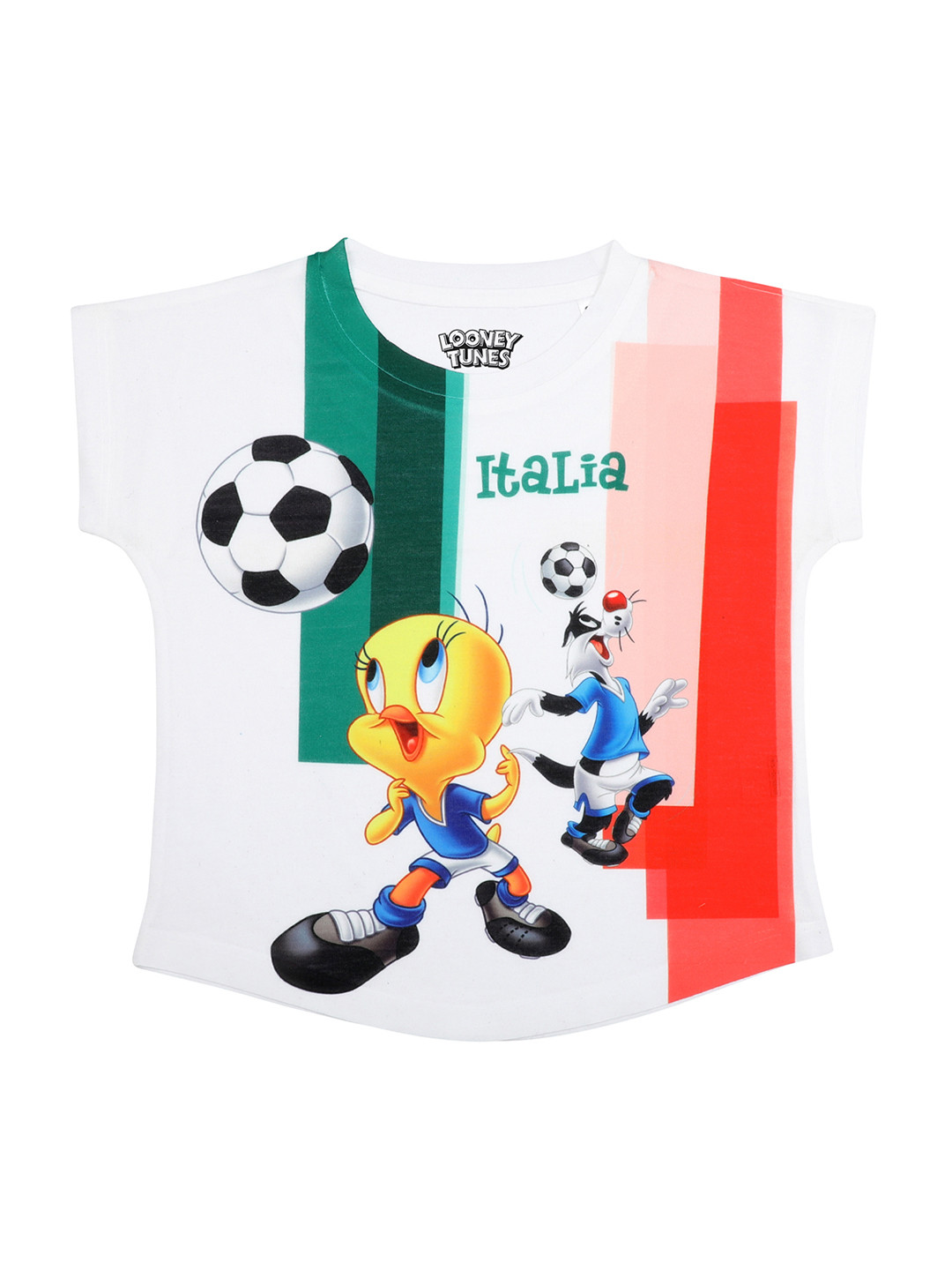 

Looney Tunes Girls White Printed Top