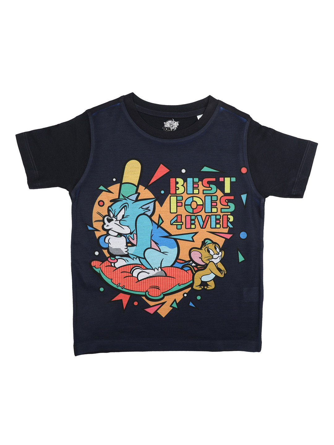 

Tom & Jerry Boys Black Printed Round Neck T-shirt