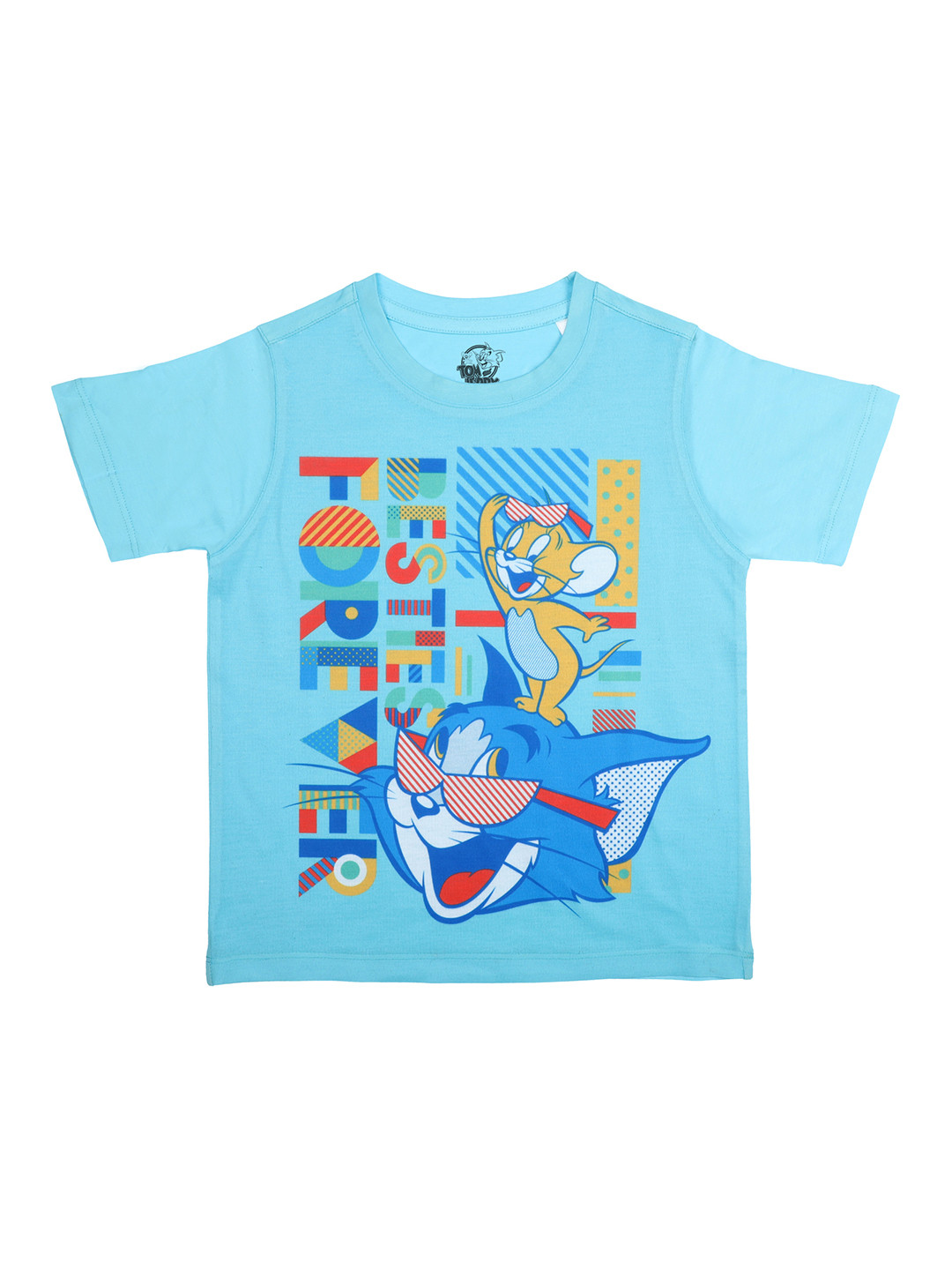 

Tom & Jerry Boys Blue Printed Round Neck T-shirt