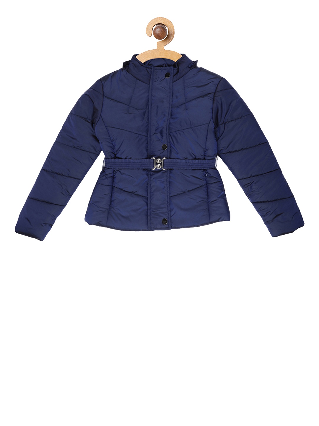 

Blue Giraffe Girls Navy Blue Solid Puffer Jacket