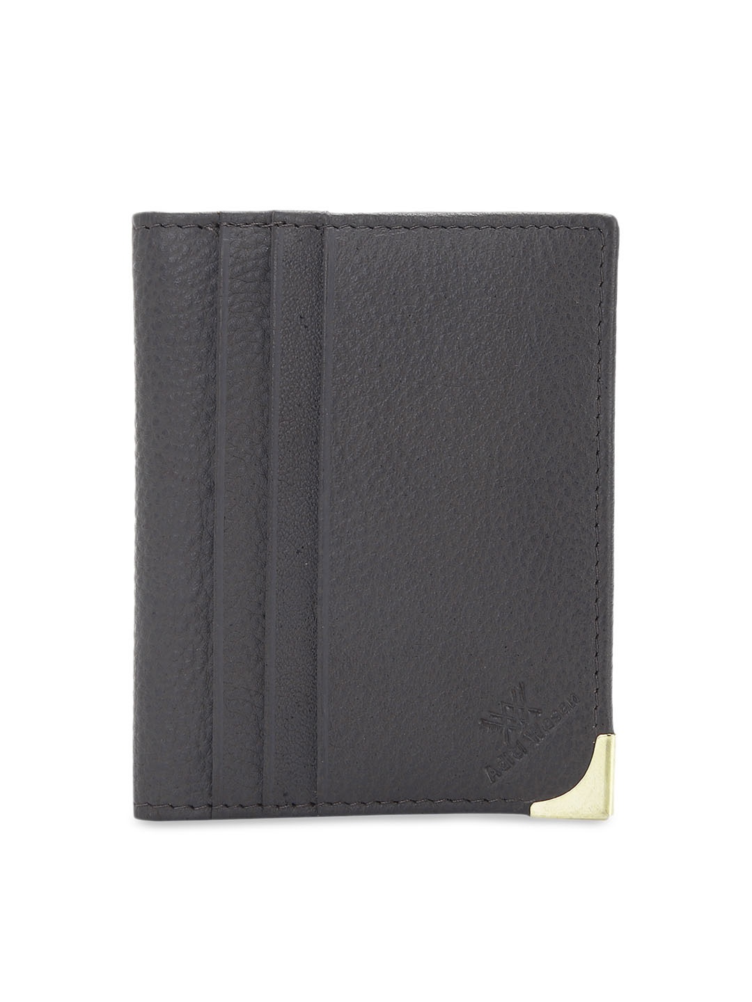 

Aditi Wasan Unisex Grey Solid Leather Card Holder