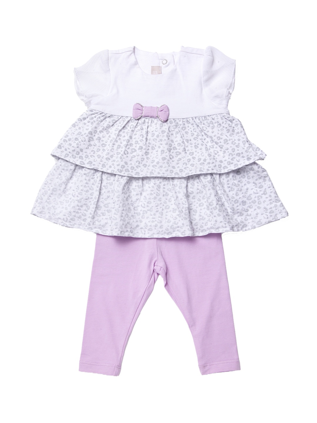 

Chicco Girls Lavender & White Printed Top with Leggings