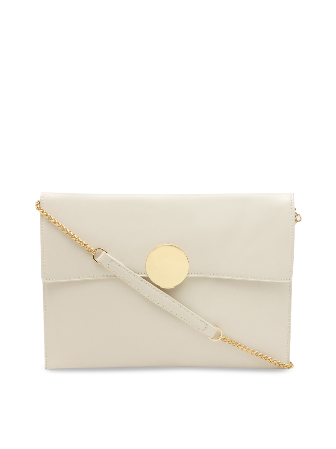 

Moedbuille Cream-Coloured Solid Sling Bag