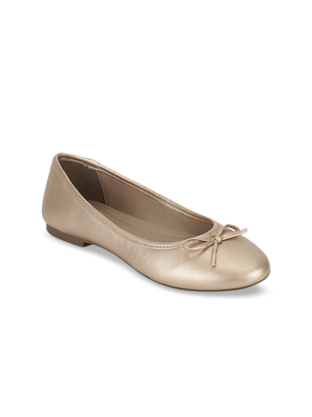 

Mode by Red Tape Women Gold-Toned Solid Ballerinas