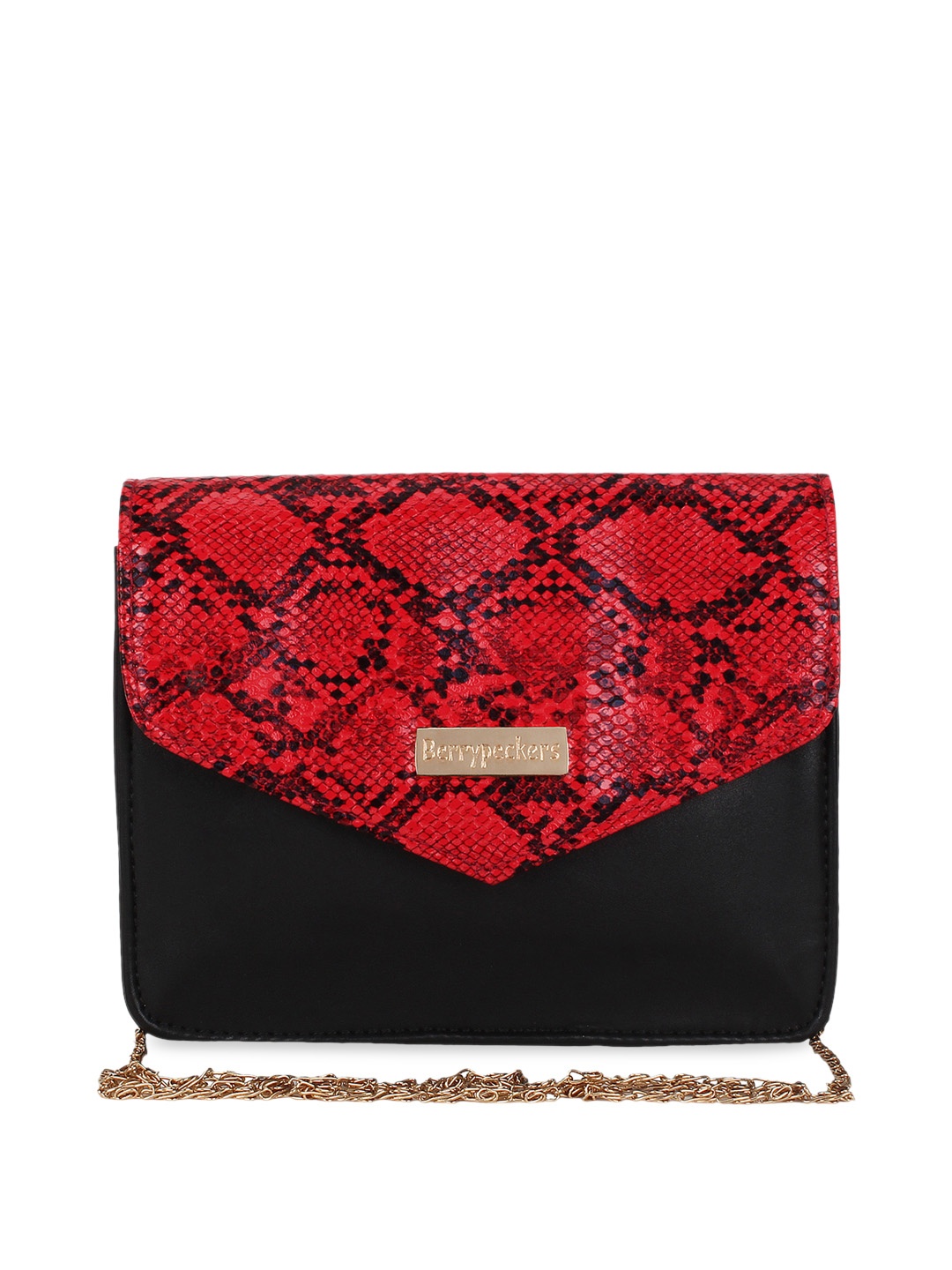 

Berrypeckers Red & Black Printed Sling Bag