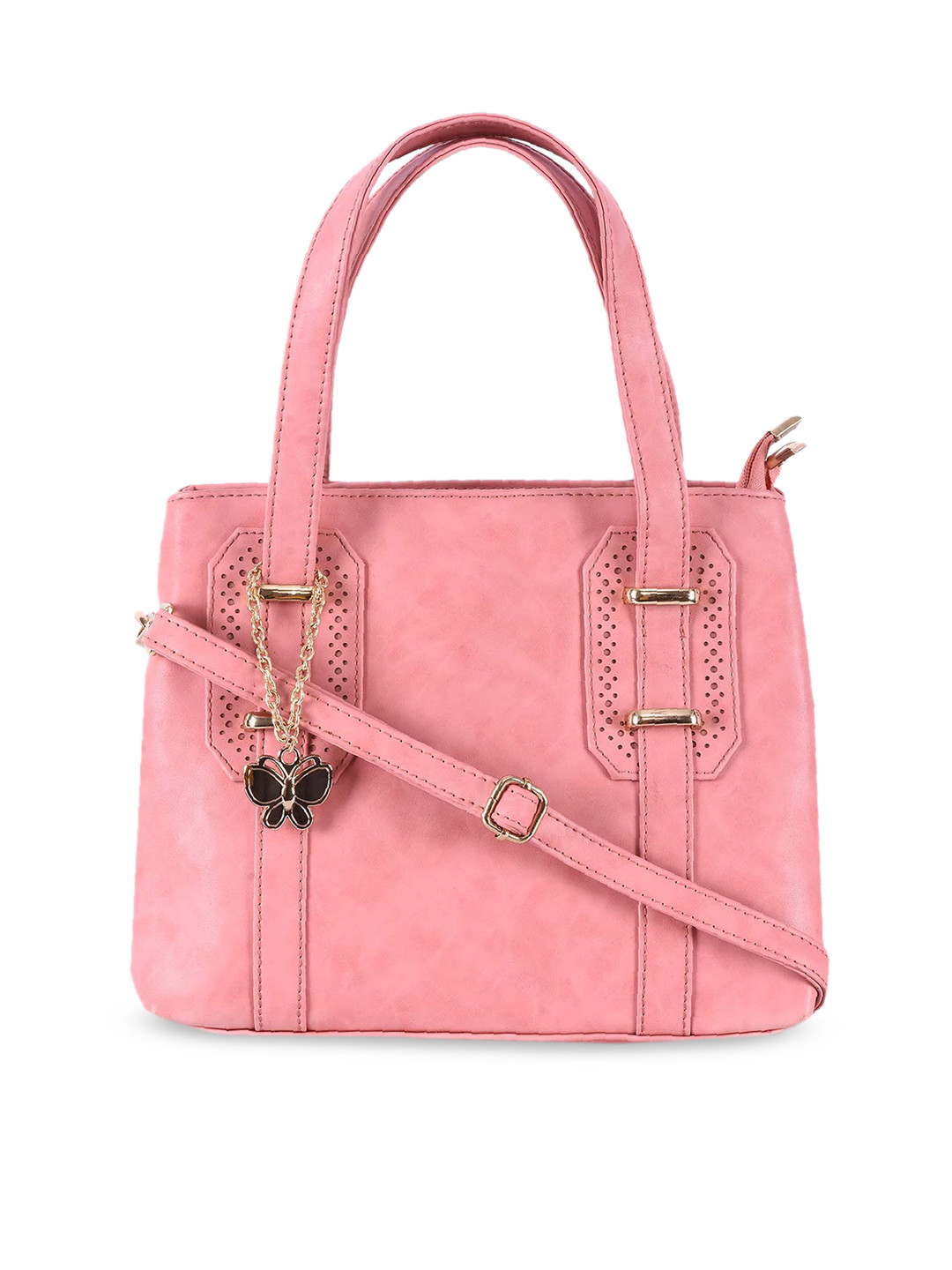 

Butterflies Pink Solid Handheld Bag