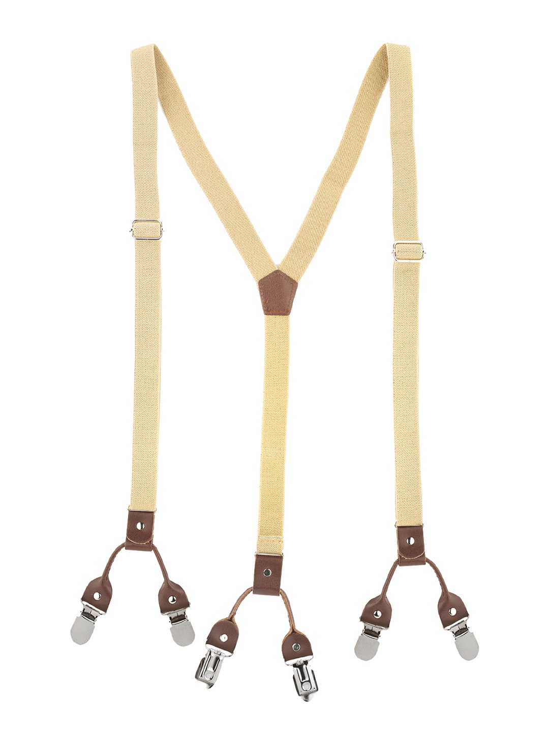 

The Tie Hub Men Beige Solid Y Back Slim Suspender