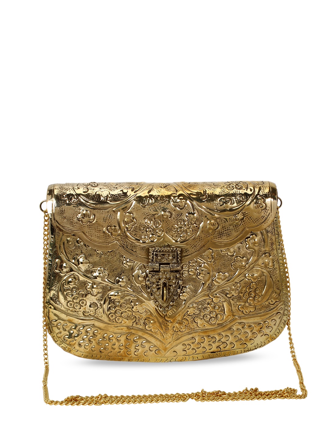 

Anekaant Gold-Toned Textured Clutch
