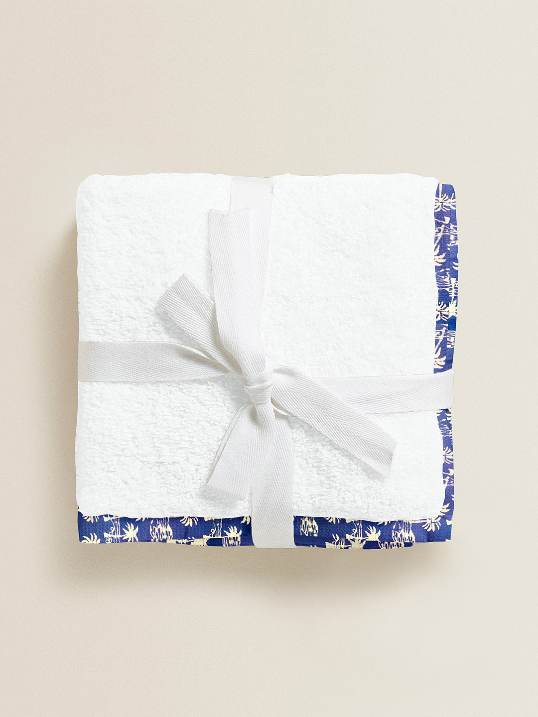 

THE BABY ATELIER Unisex Kids White Solid Pure Organic Cotton Floral Junior Towel Set