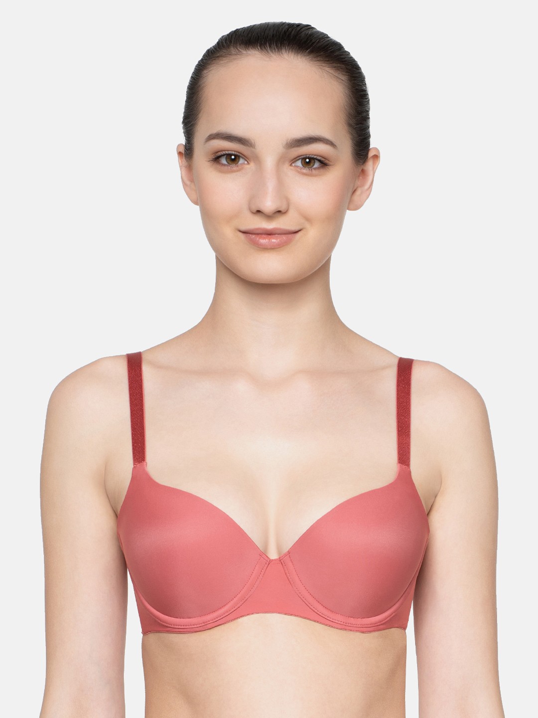 

Triumph T-Shirt Bra 60 Wired Padded Body Make-Up Series Seamless Everyday Bra, Peach