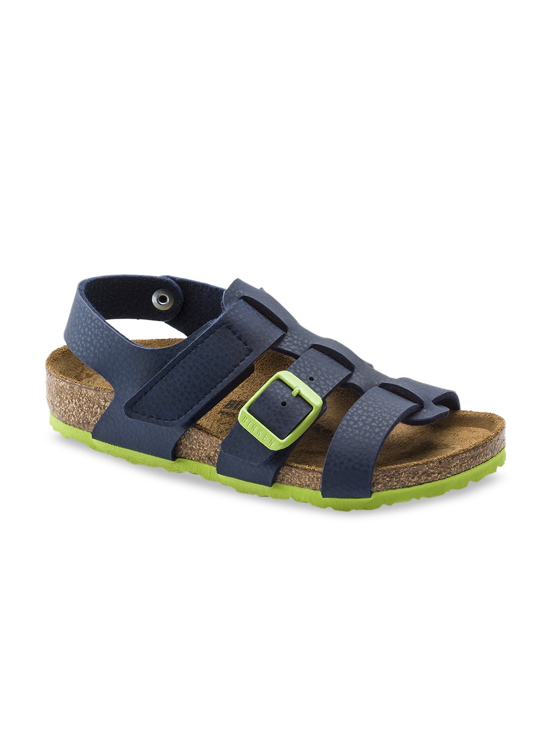 Birkenstock Nil Desert Soil Vibrant Blue Regular Width Birko-Flor With An Ankle Strap, Navy blue