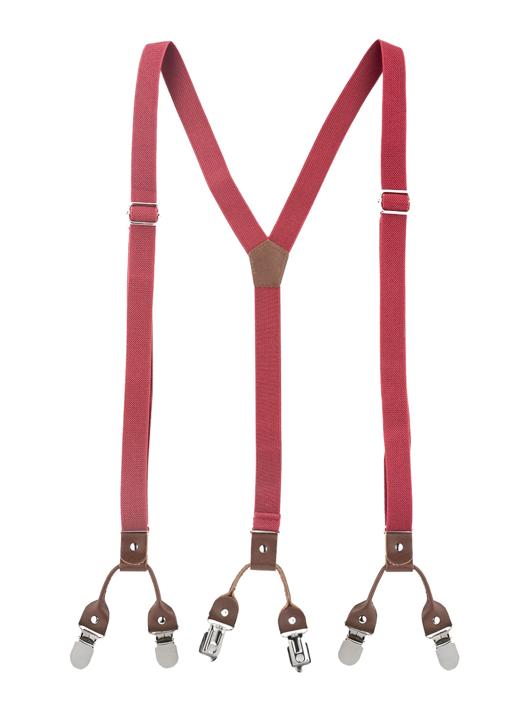 

The Tie Hub Men Maroon Solid Suspenders