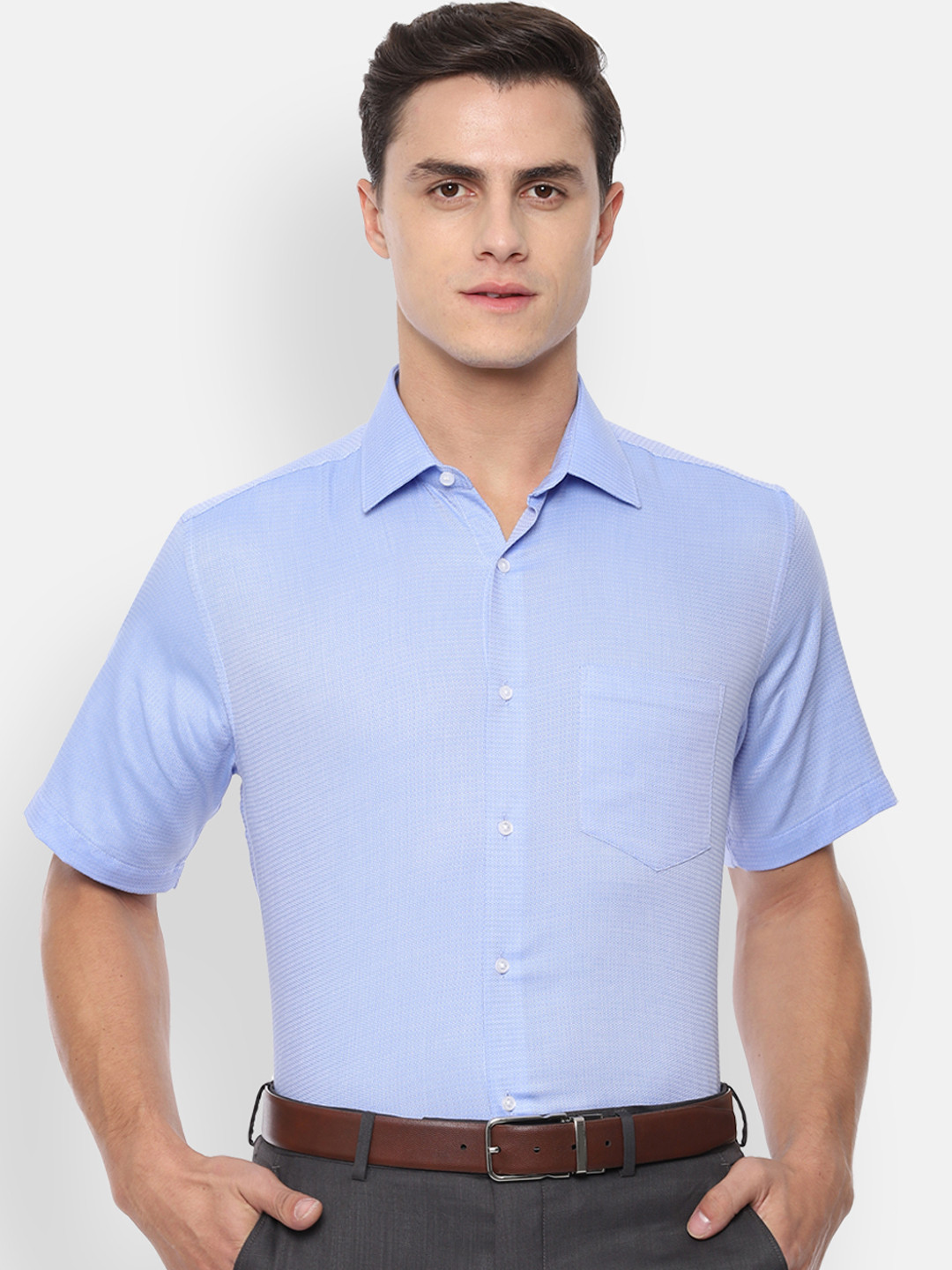 

Van Heusen Men Blue Regular Fit Printed Formal Shirt