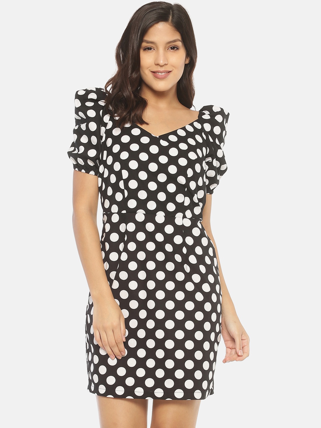 

ISU Women Black Printed Sheath Dress