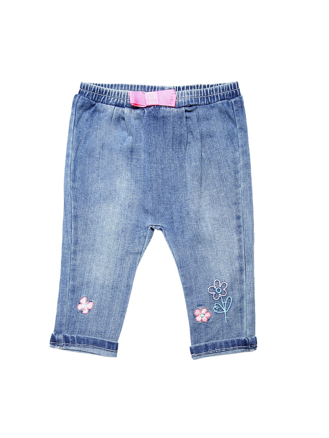 

Chicco Girls Blue Regular Fit Embroidered Regular Trousers