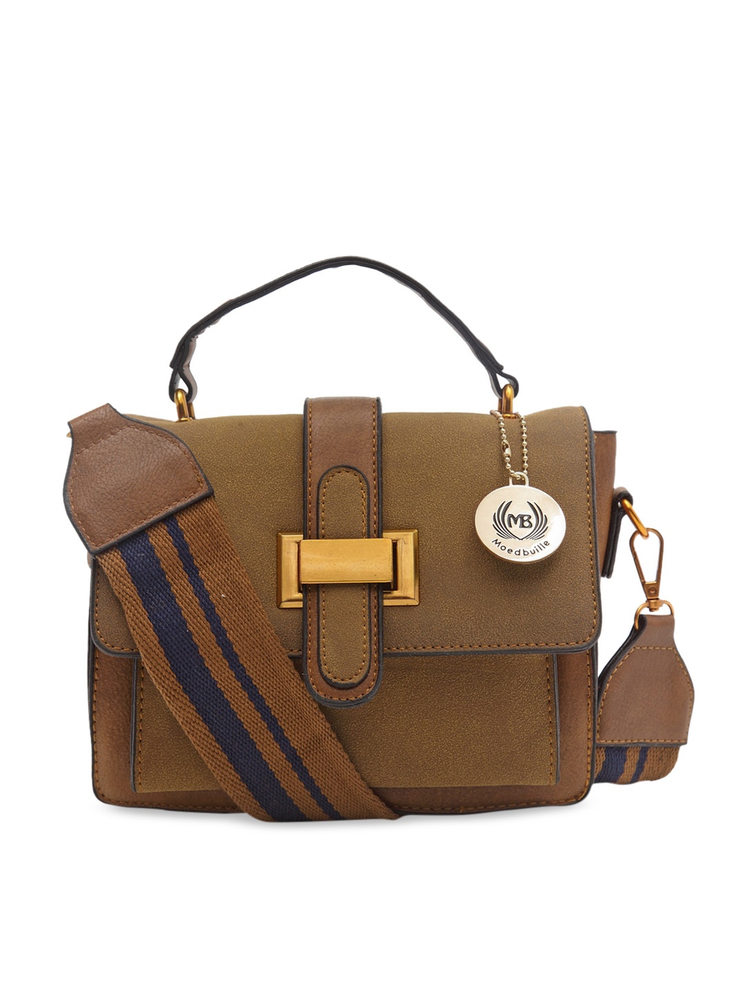 

Moedbuille Tan Brown Solid Satchel Bag