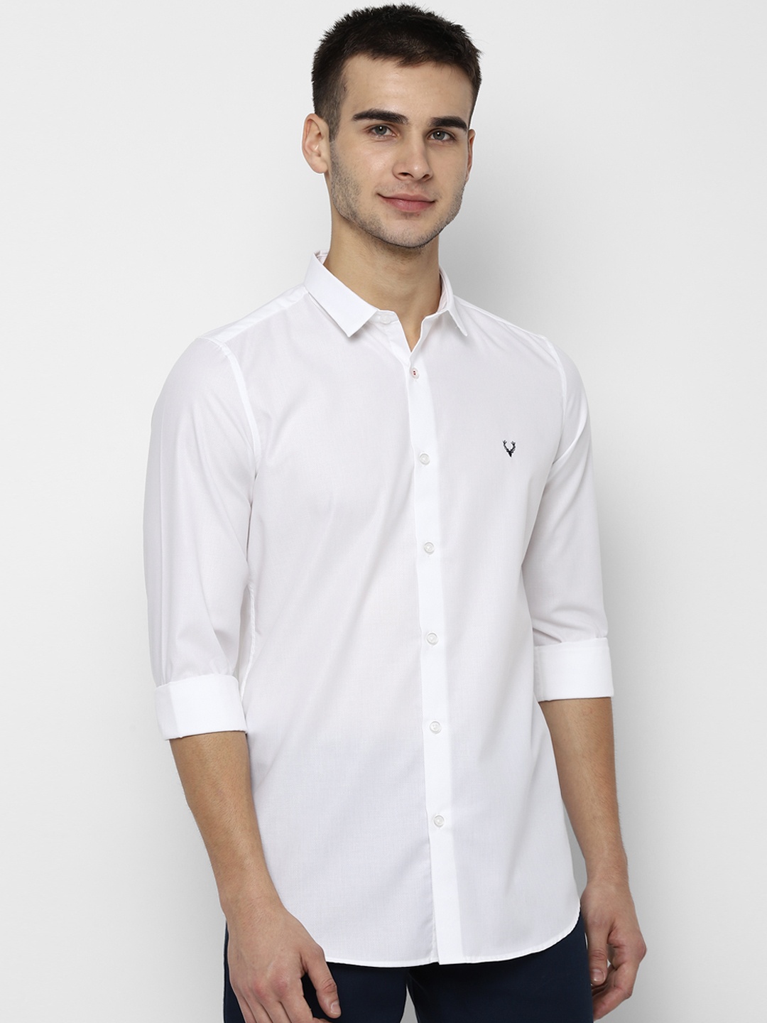 

Allen Solly Men White Slim Fit Self Design Casual Shirt