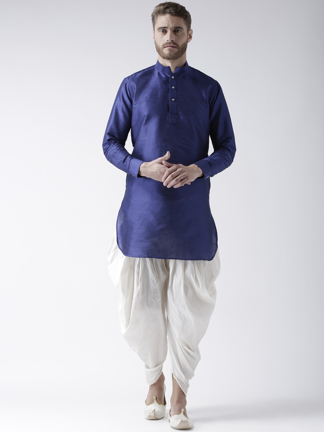 

DEYANN Men Blue & Off-White Solid Kurta with Patiala
