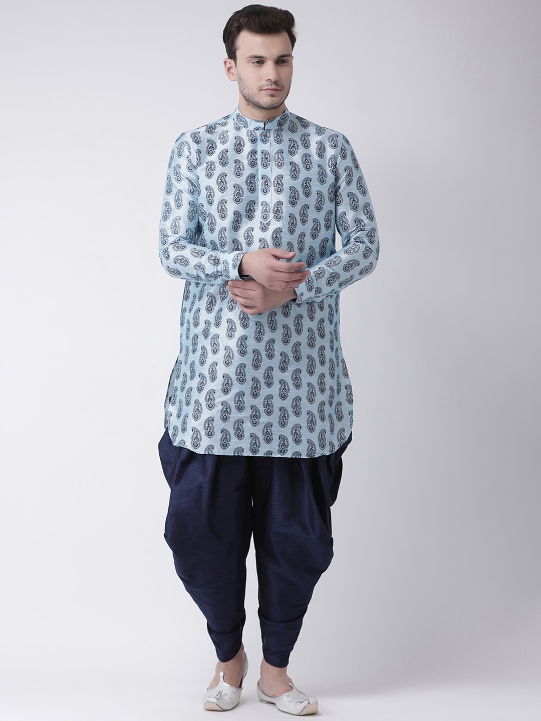 

DEYANN Men Blue & Navy Blue Printed Kurta with Patiala