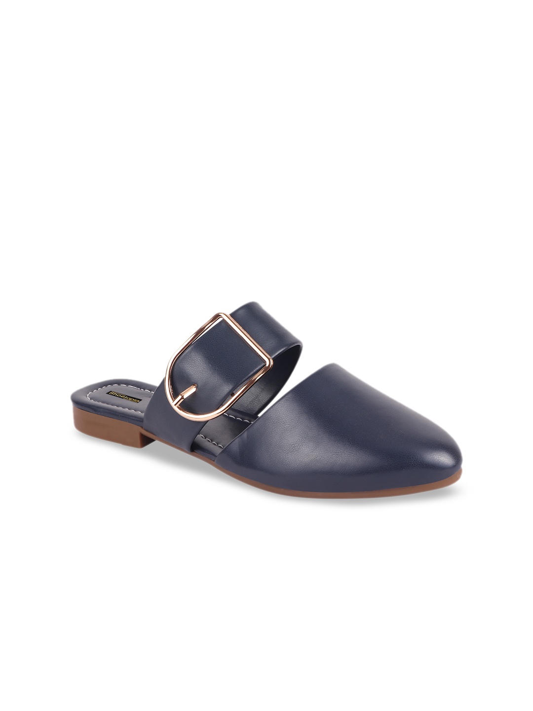 

Shoetopia Women Navy Blue Solid Mules