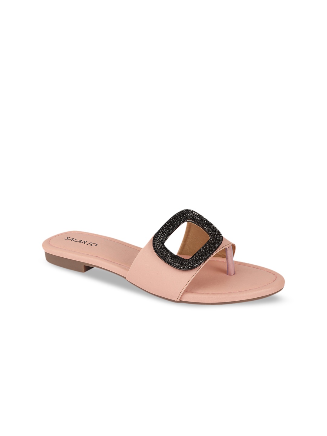 

SALARIO Women Nude-Coloured Solid Open Toe Flats