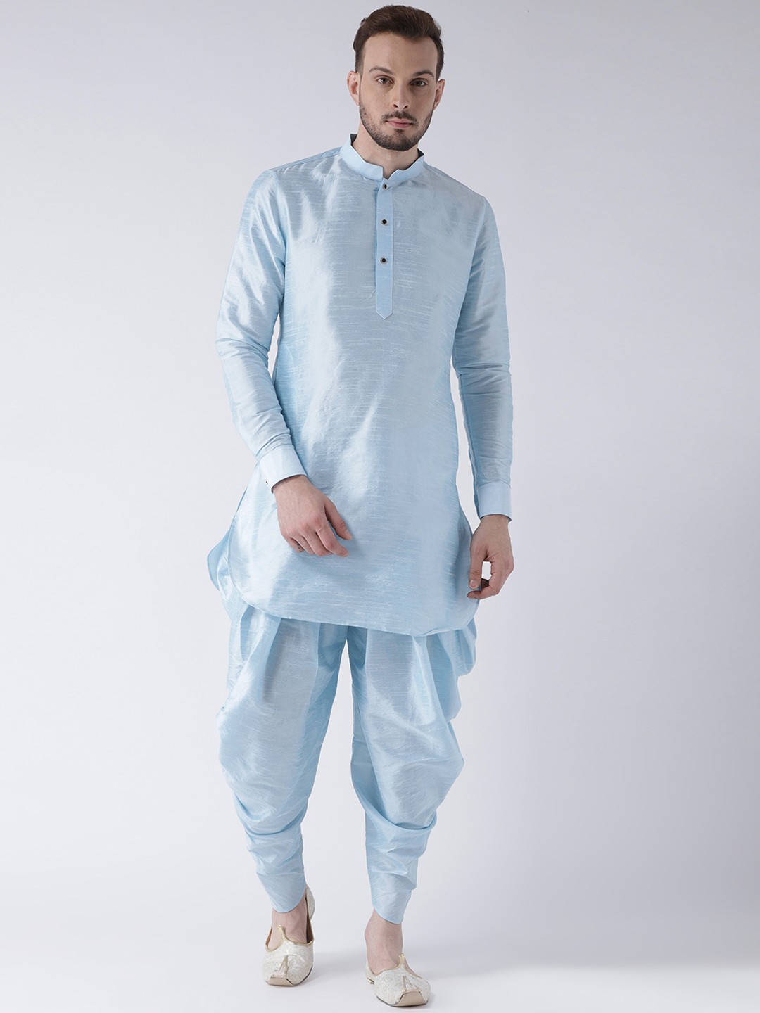 

DEYANN Men Blue Solid Kurta with Patiala