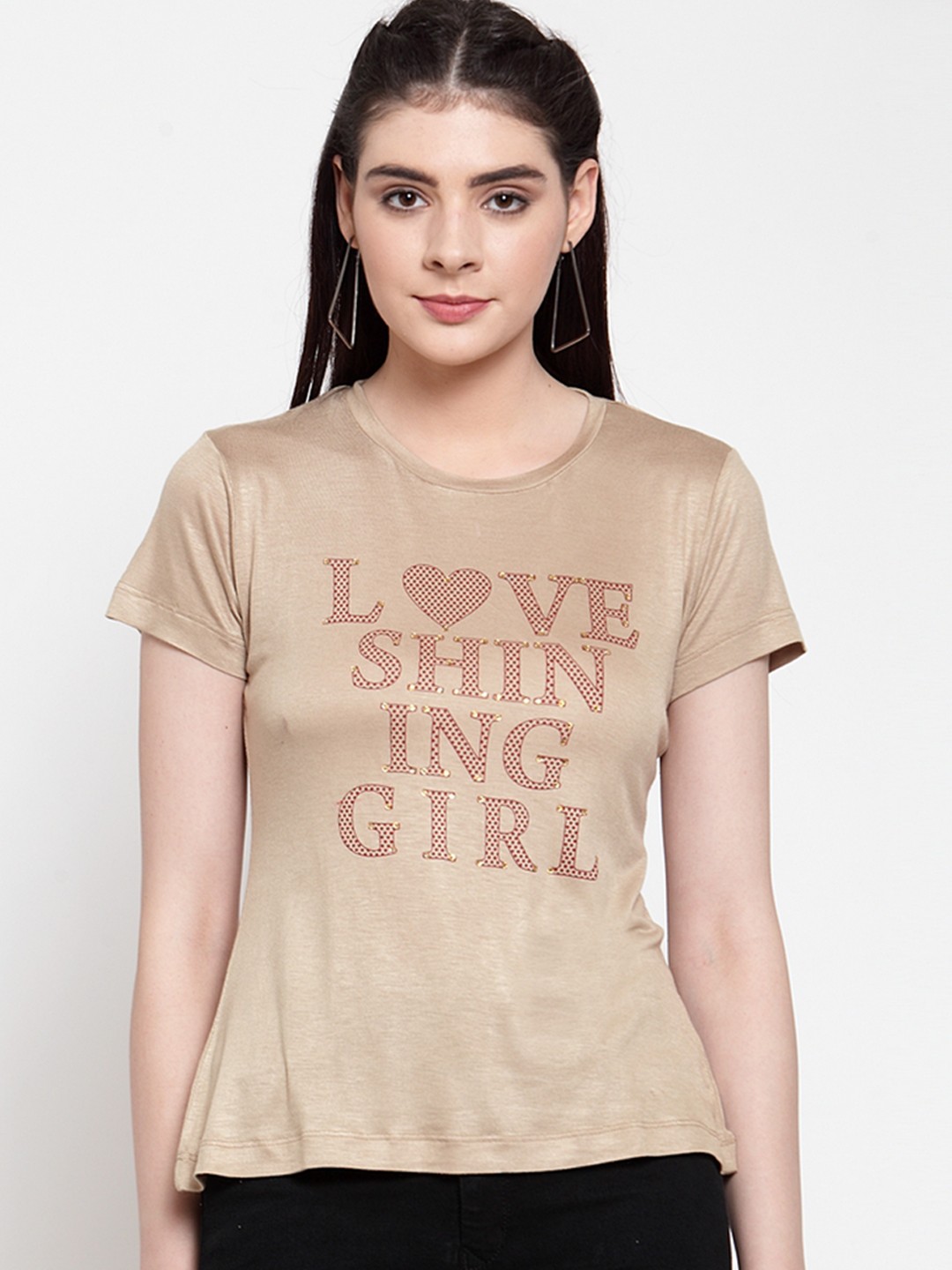 

armure Women Beige Printed Top