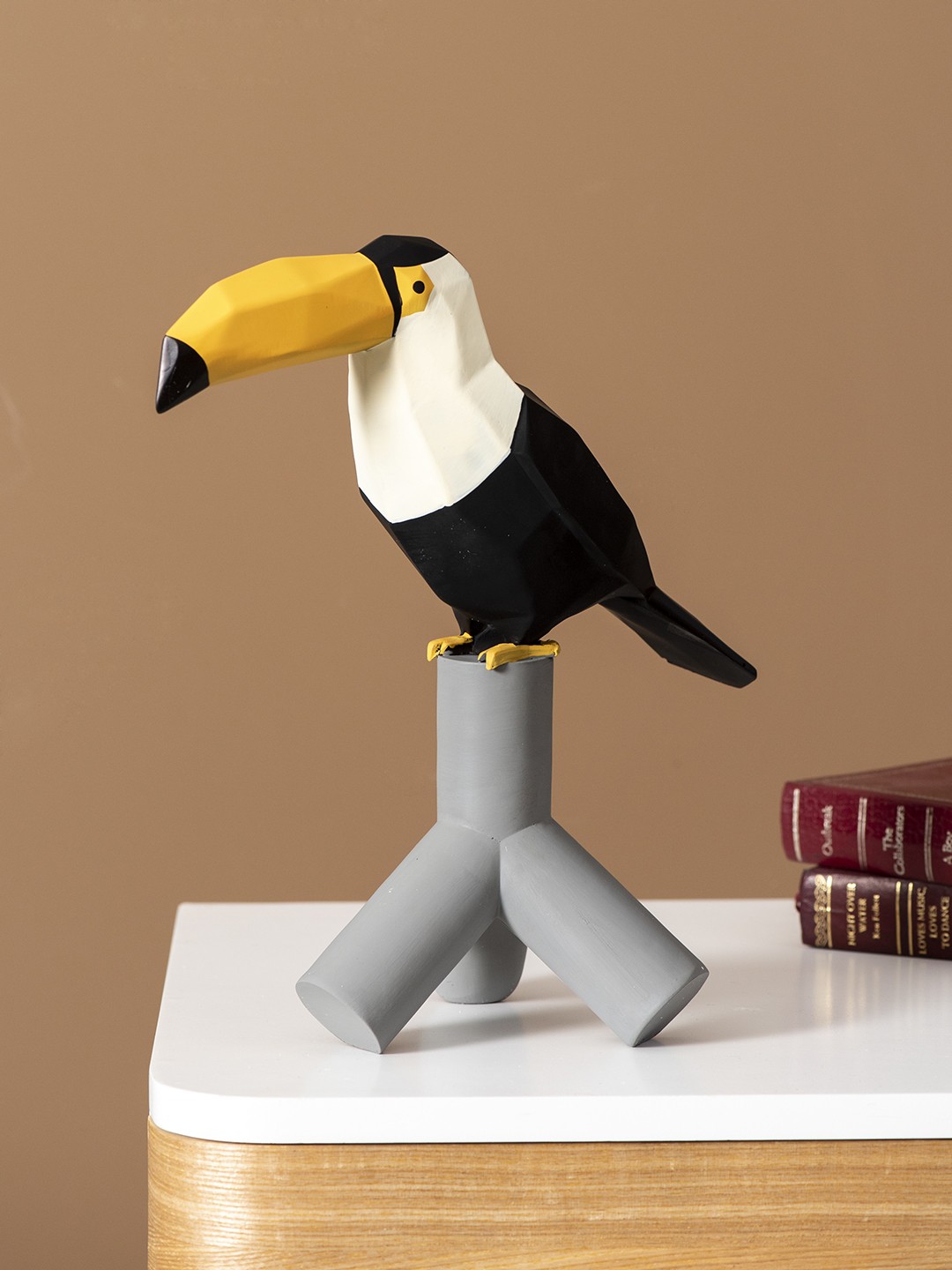 

THEDECORKART Grey & Black The Decor Kart Toucan Geometric Bird Showpiece