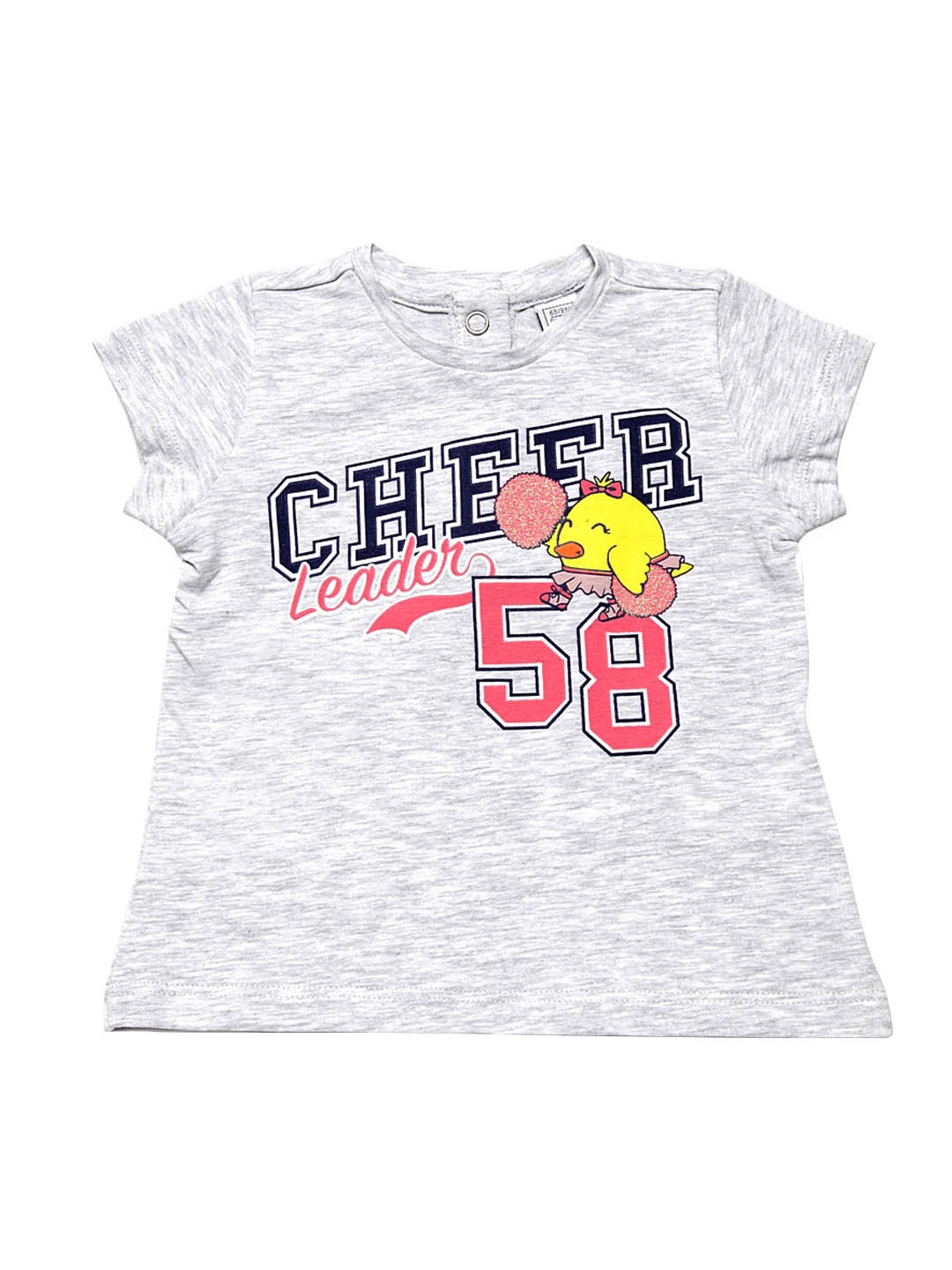 

Chicco Girls Grey & Blue Printed Round Neck T-shirt