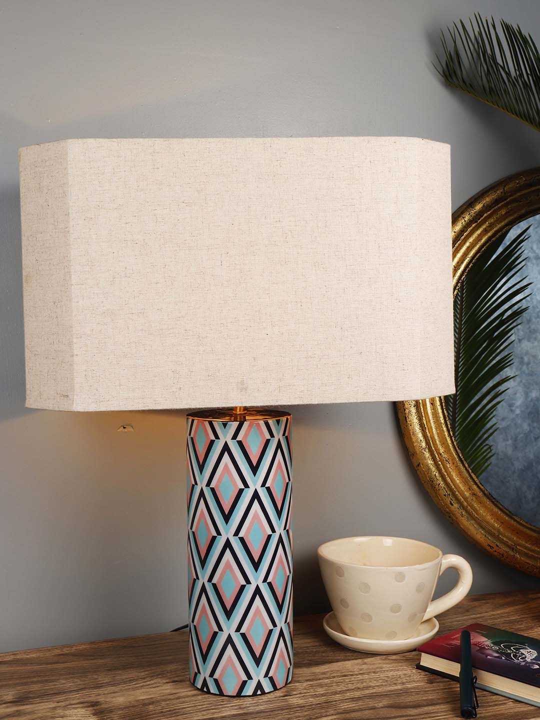 

Grated Ginger Beige Solid Phantom Bedside Table Lamp with Shade