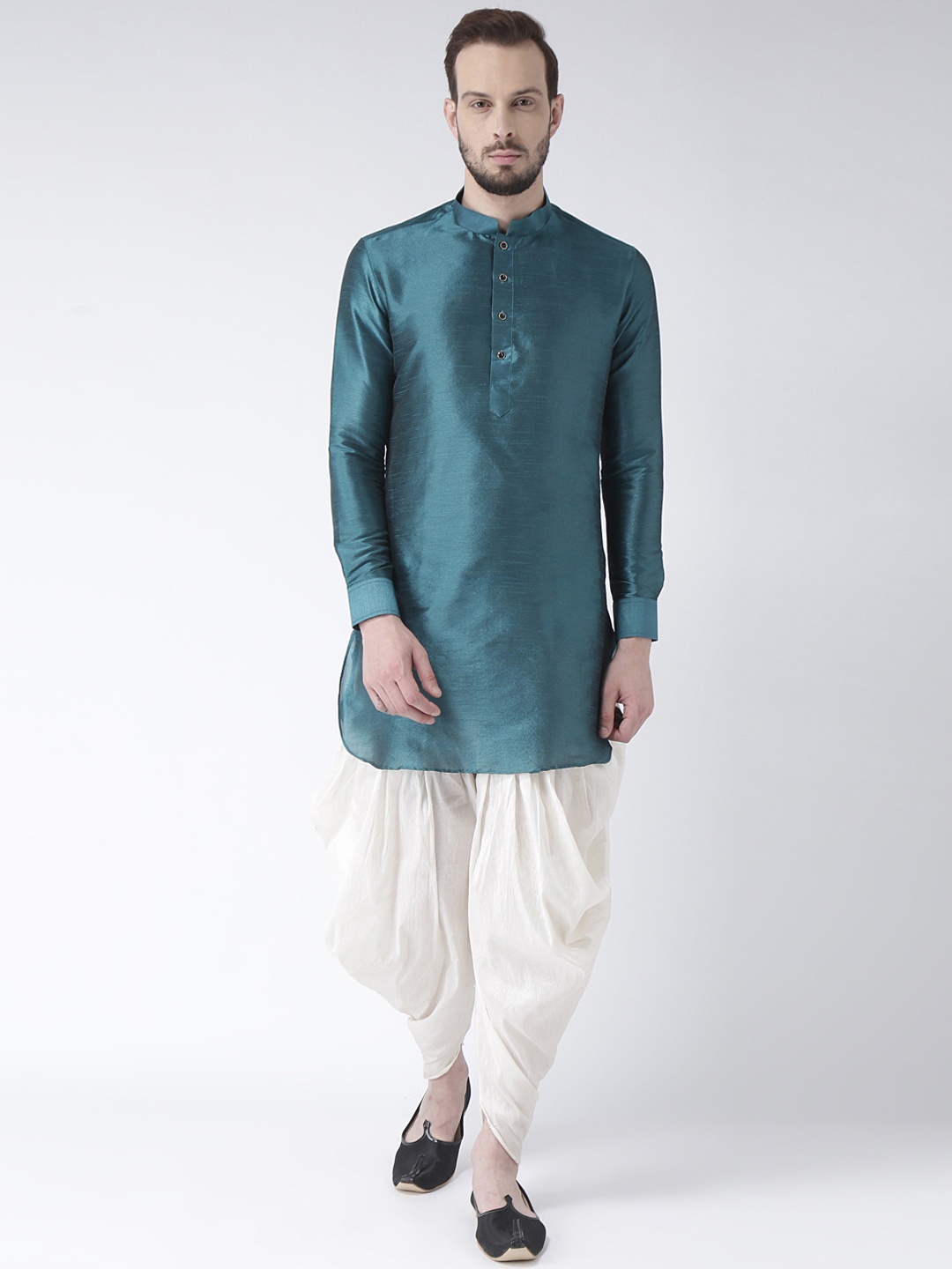 

DEYANN Men Blue & Off-White Solid Kurta with Patiala