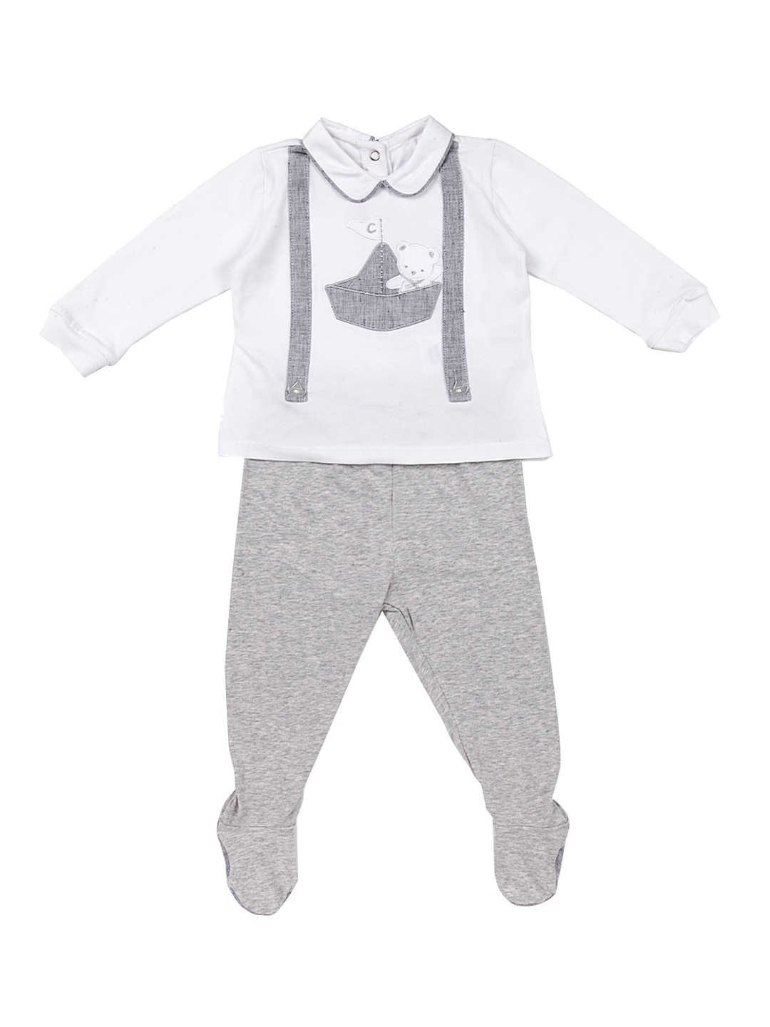 

Chicco Boys White & Grey Applique T-shirt with Leggings