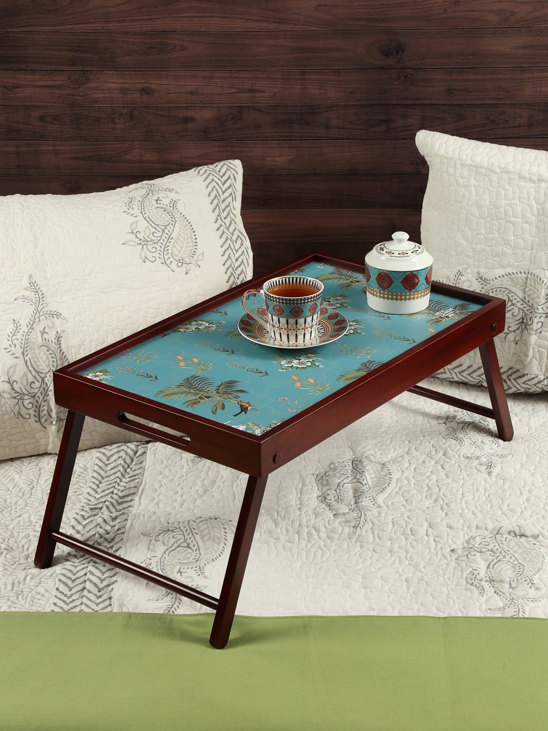 

India Circus by Krsnaa Mehta Teal Blue Breakfast Tray