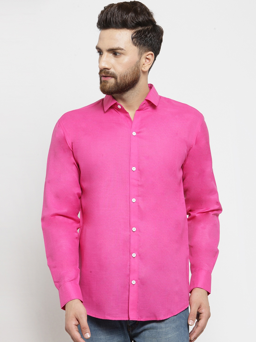 

JAINISH Men Pink Classic Regular Fit Solid Casual Shirt