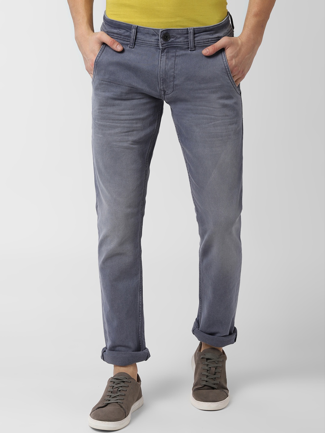 

Peter England Casuals Men Grey Skinny Fit Mid-Rise Clean Look Stretchable Jeans