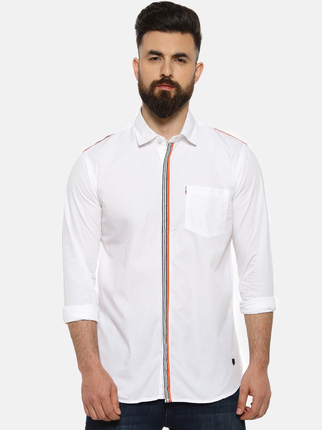 

Campus Sutra Men White Regular Fit Solid Casual Shirt