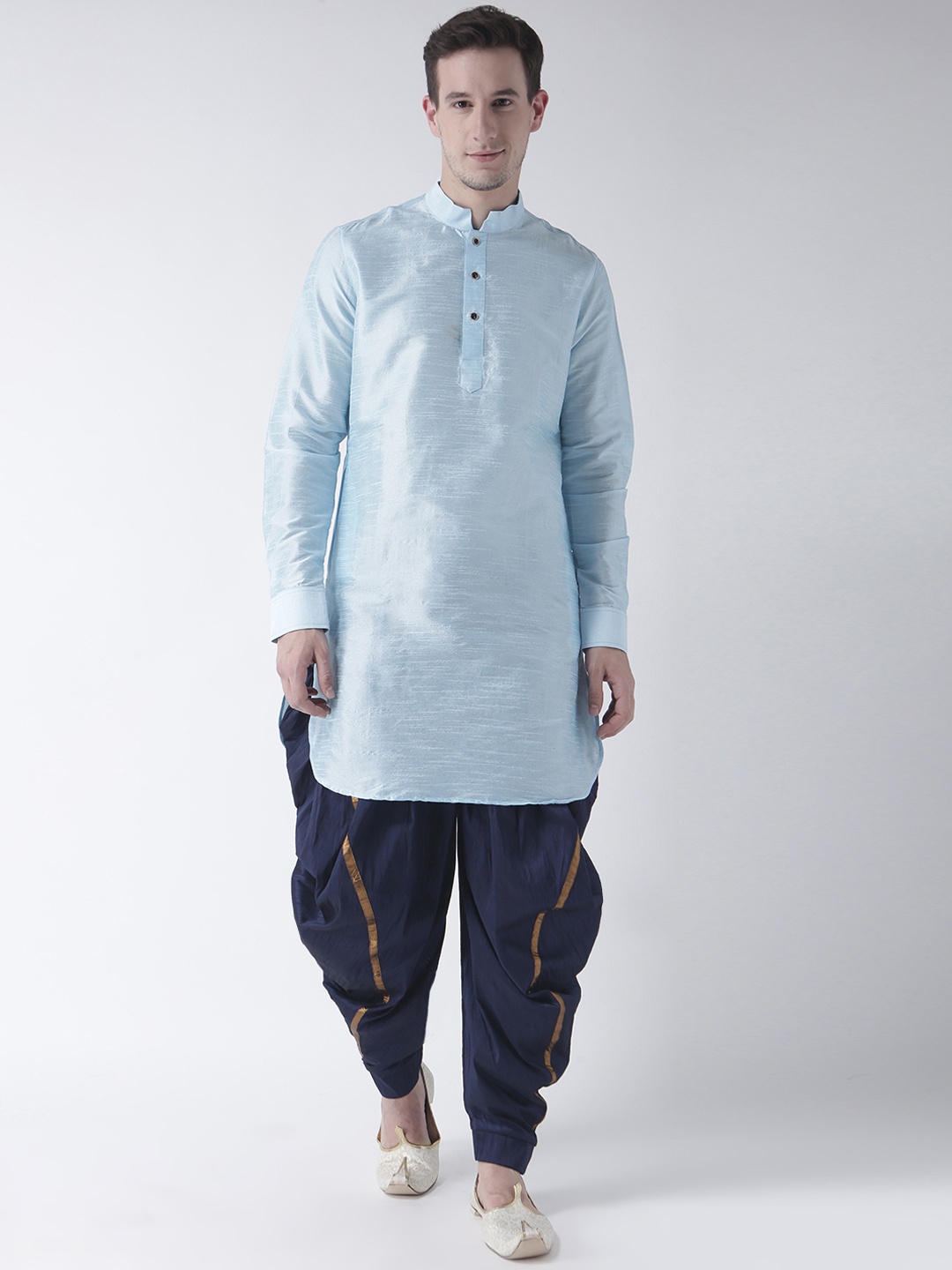 

DEYANN Men Blue & Navy Blue Solid Kurta with Patiala