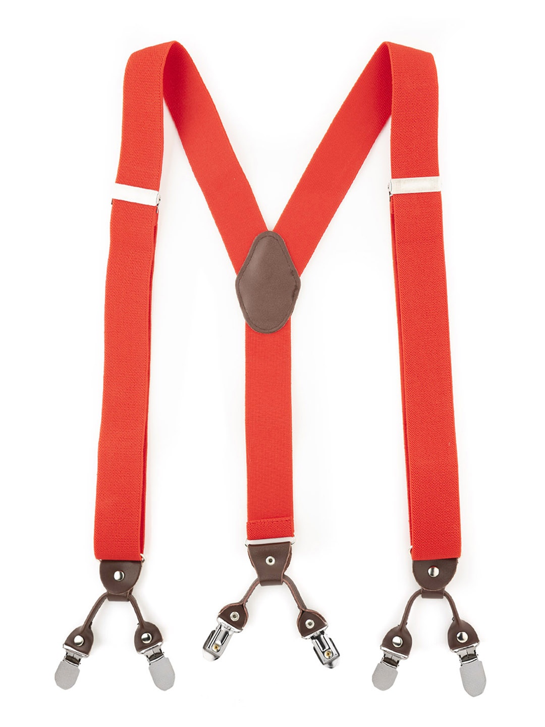 

The Tie Hub Men Red Solid Suspenders