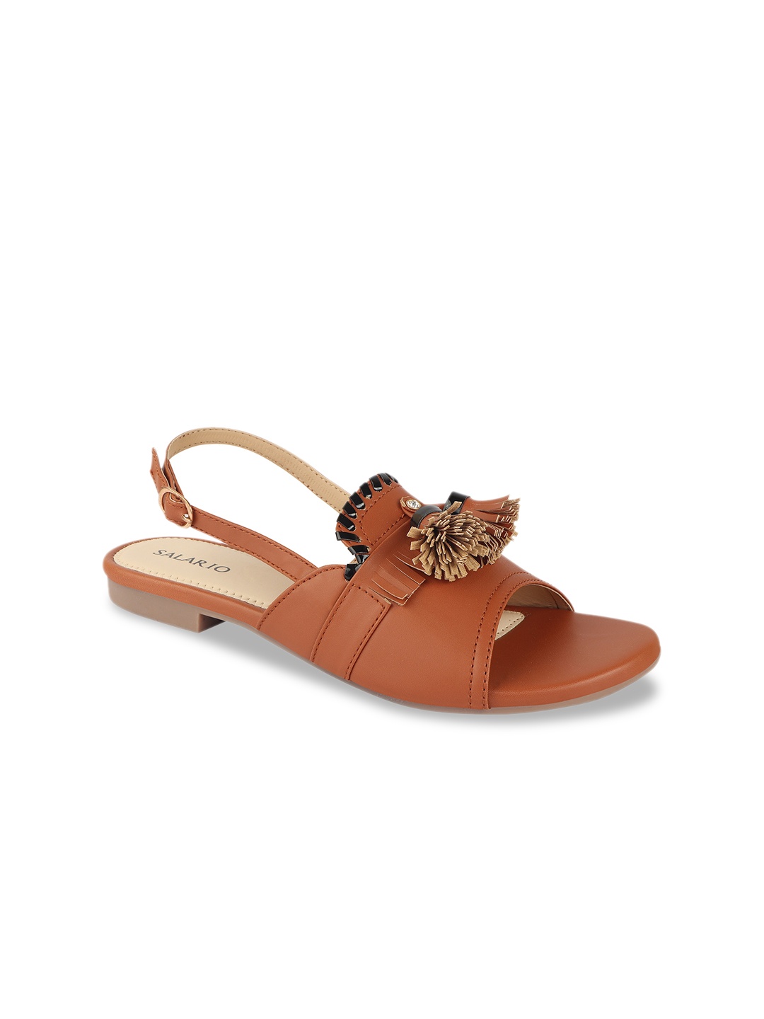 

SALARIO Women Tan Solid Open Toe Flats