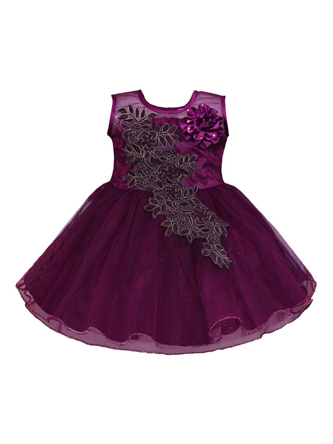 

Wish Karo Girls Purple Embellished Fit and Flare Dress